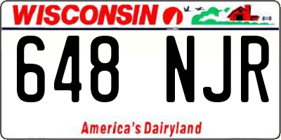 WI license plate 648NJR