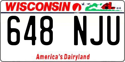 WI license plate 648NJU