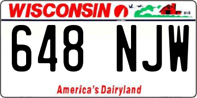 WI license plate 648NJW