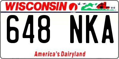 WI license plate 648NKA