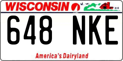 WI license plate 648NKE