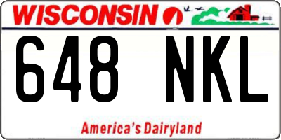 WI license plate 648NKL