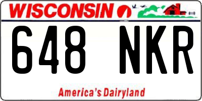 WI license plate 648NKR
