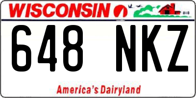 WI license plate 648NKZ