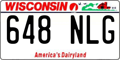 WI license plate 648NLG