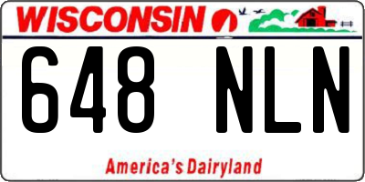 WI license plate 648NLN