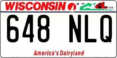 WI license plate 648NLQ