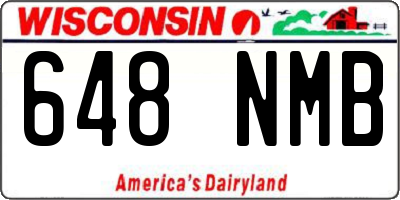WI license plate 648NMB