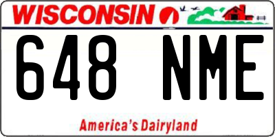 WI license plate 648NME
