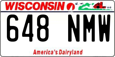 WI license plate 648NMW