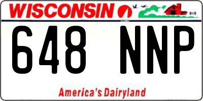 WI license plate 648NNP