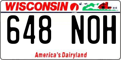 WI license plate 648NOH