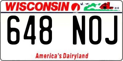 WI license plate 648NOJ