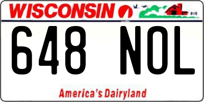 WI license plate 648NOL