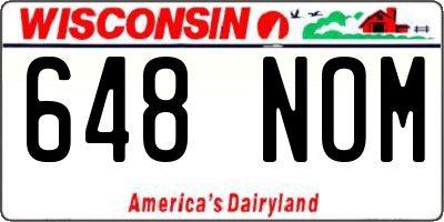 WI license plate 648NOM