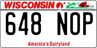 WI license plate 648NOP