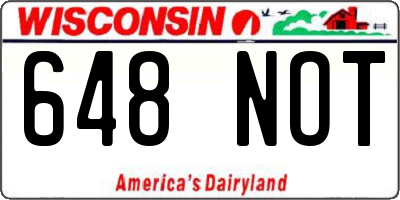 WI license plate 648NOT
