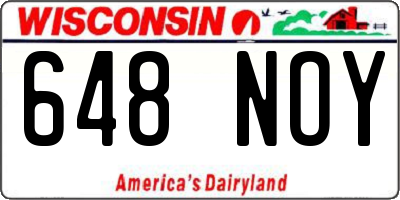 WI license plate 648NOY