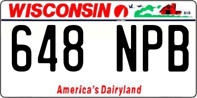 WI license plate 648NPB