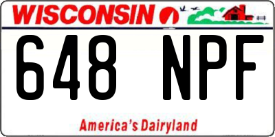WI license plate 648NPF
