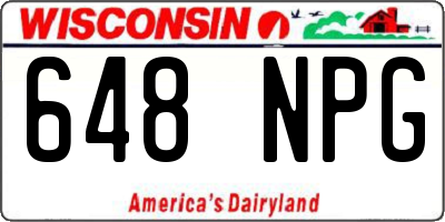 WI license plate 648NPG