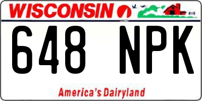 WI license plate 648NPK