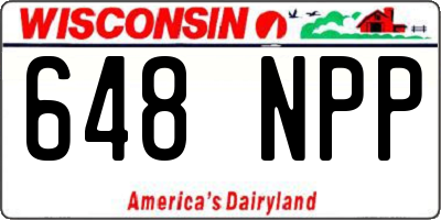 WI license plate 648NPP