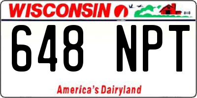 WI license plate 648NPT