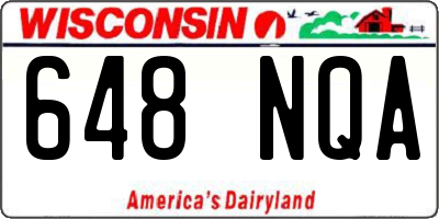 WI license plate 648NQA