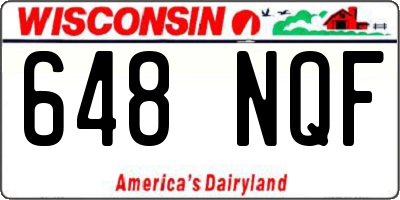 WI license plate 648NQF