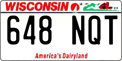 WI license plate 648NQT