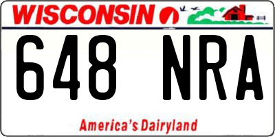 WI license plate 648NRA