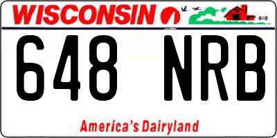 WI license plate 648NRB