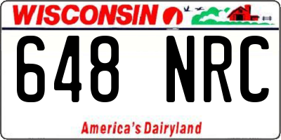 WI license plate 648NRC