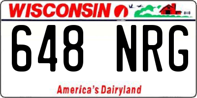 WI license plate 648NRG