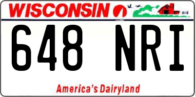 WI license plate 648NRI