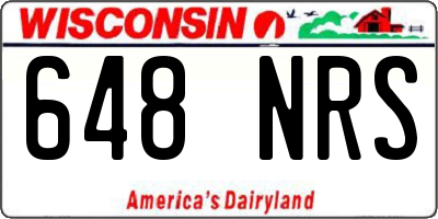 WI license plate 648NRS
