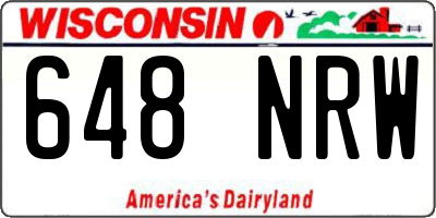 WI license plate 648NRW