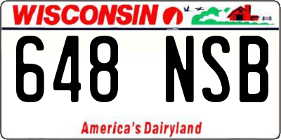 WI license plate 648NSB