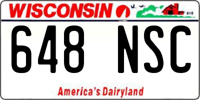 WI license plate 648NSC