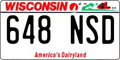 WI license plate 648NSD