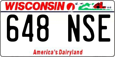 WI license plate 648NSE