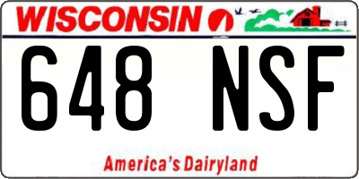WI license plate 648NSF
