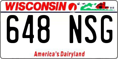 WI license plate 648NSG