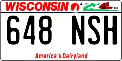 WI license plate 648NSH