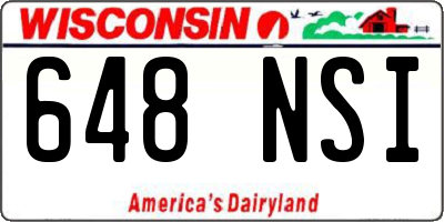 WI license plate 648NSI