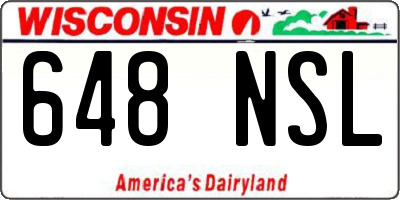 WI license plate 648NSL