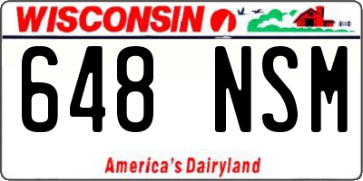 WI license plate 648NSM