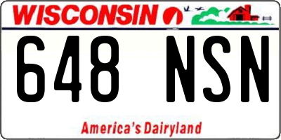 WI license plate 648NSN