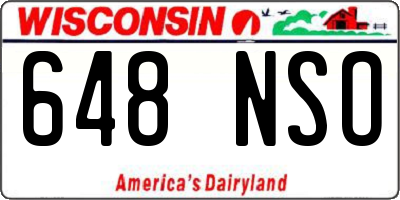 WI license plate 648NSO